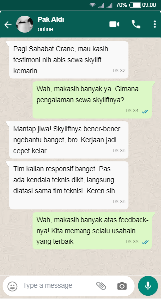 Testimoni Sewa Skylift