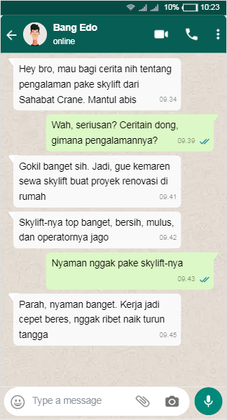 Testimoni Sewa Skylift